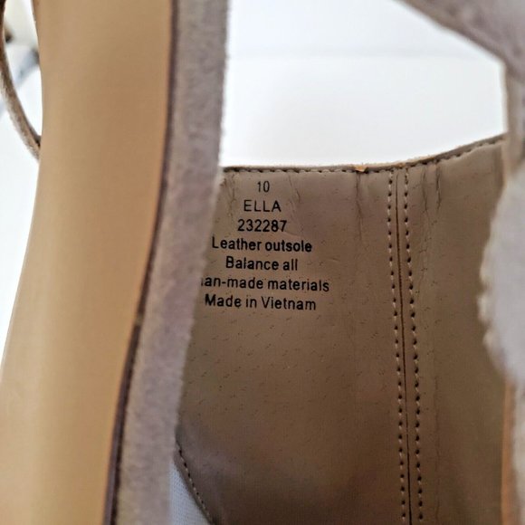 Limelight Women's Shoes 10 Ruffle 4" Heel Gray Suede Open Toe Sling Back Ella - Picture 12 of 15